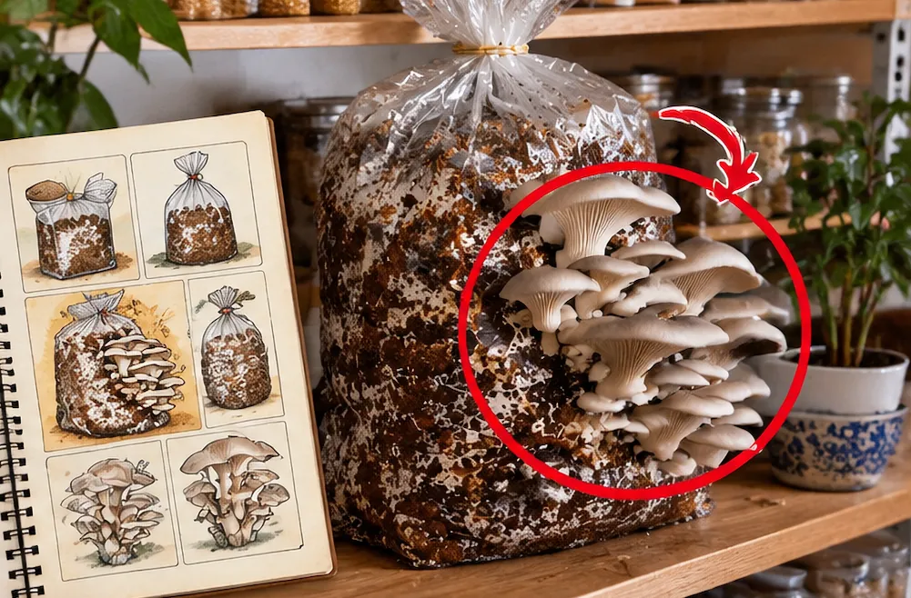 Grzyby w domu z fusów po kawie